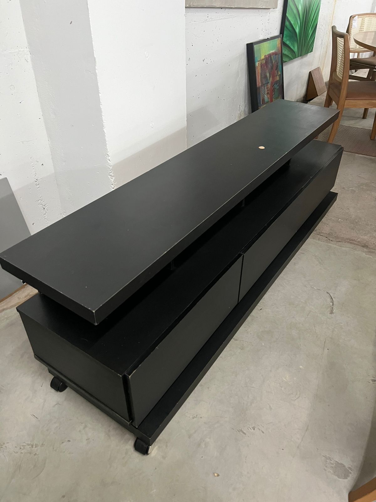 Rack preto 3 gavetas com rodinhas (38%)