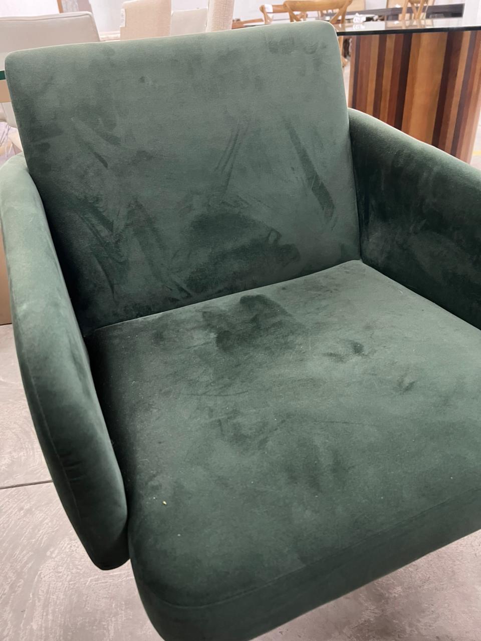 Cadeira veludo verde Líder