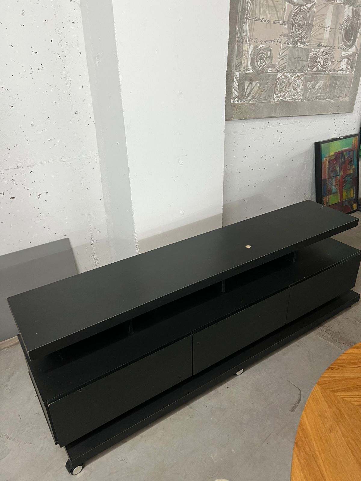 Rack preto 3 gavetas com rodinhas (38%)