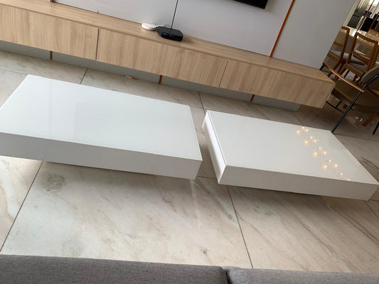 Mesa de centro branca retangular Líder