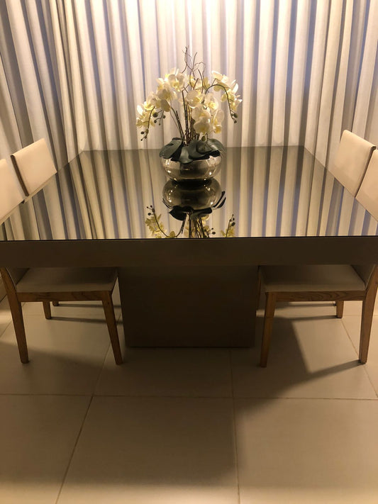 Mesa quadrada espelhada - Líder interiores