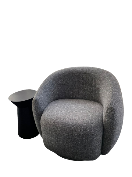 Poltrona Redonda Linho Cinza Studio R