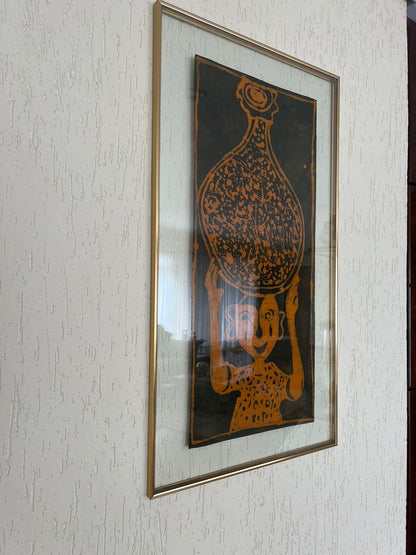 Dupla de quadros com vidro e moldura