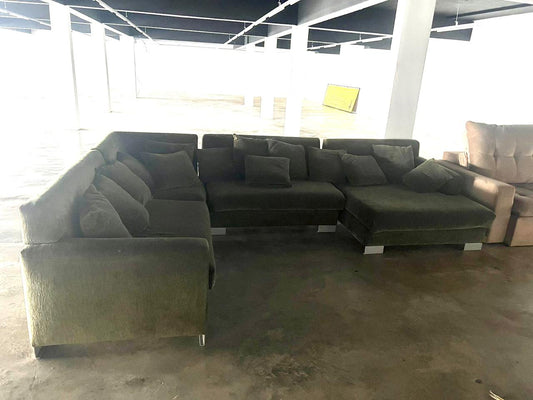 Sofá verde 4 módulos