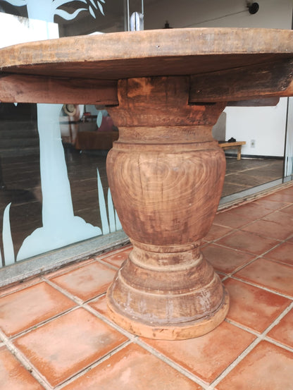 Mesa de madeira maciça, imbuia escura