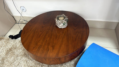 Mesa de centro redonda de madeira Líder