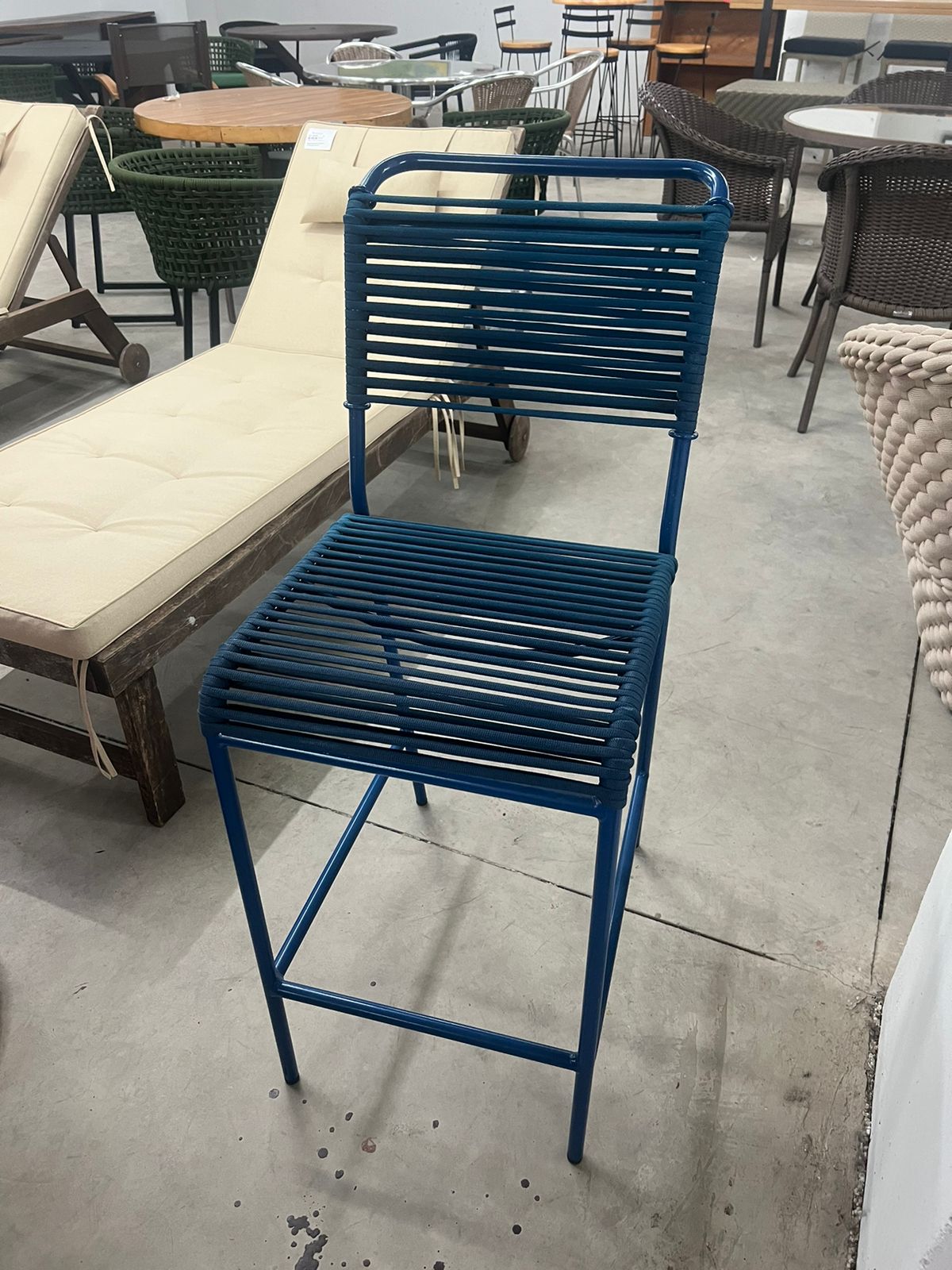 Banqueta corda náutica azul marinho Qubo
