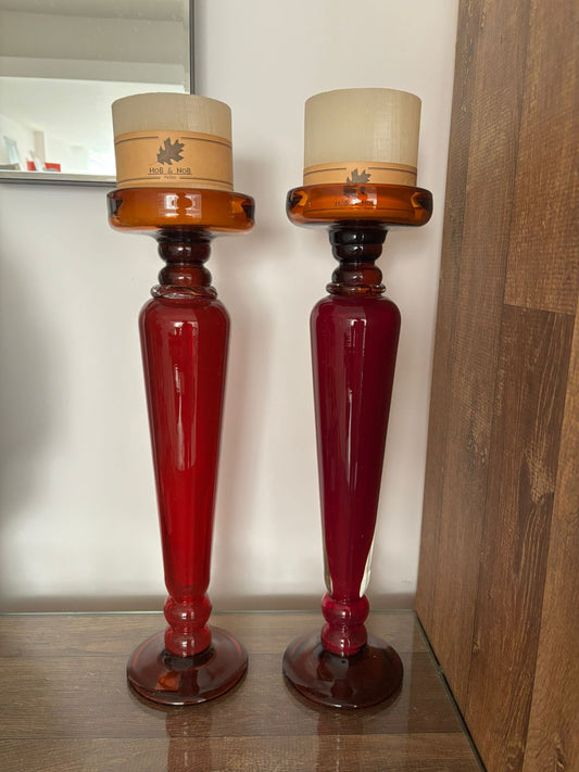 castiçais vermelhos da Hob Nob com 2 velas (38%)