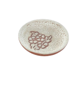 Ceramica pequena branca com vermelha