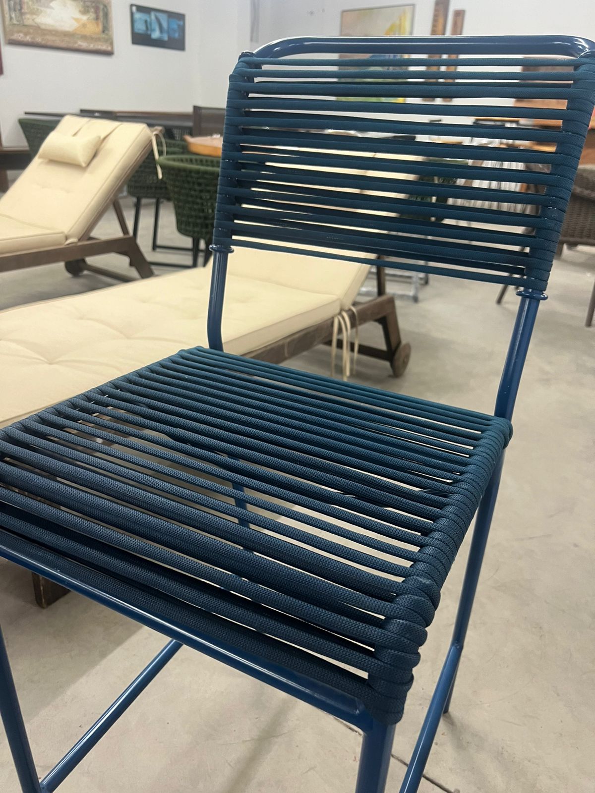 Banqueta corda náutica azul marinho Qubo