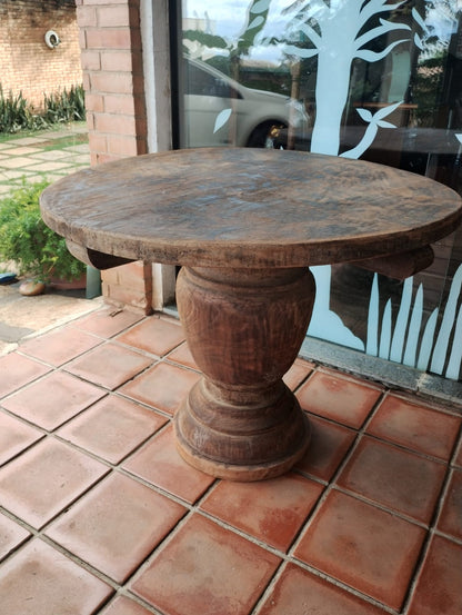 Mesa de madeira maciça, imbuia escura