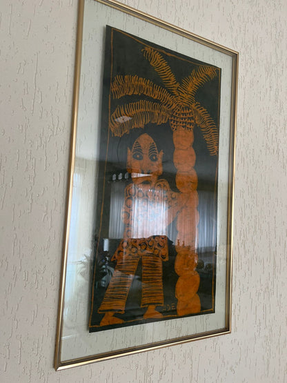 Dupla de quadros com vidro e moldura