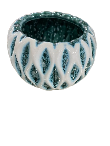Pote Pequeno Verde e Detalhe Branco