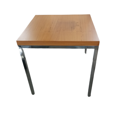 Mesa Lateral Madeira e Inox